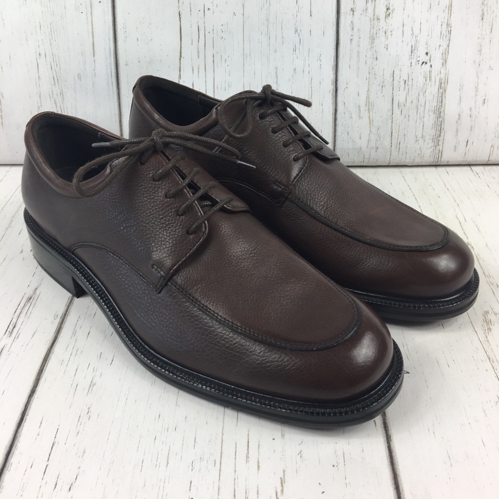Cole Haan Pebbled Brown Leather Derby Oxford Shoes